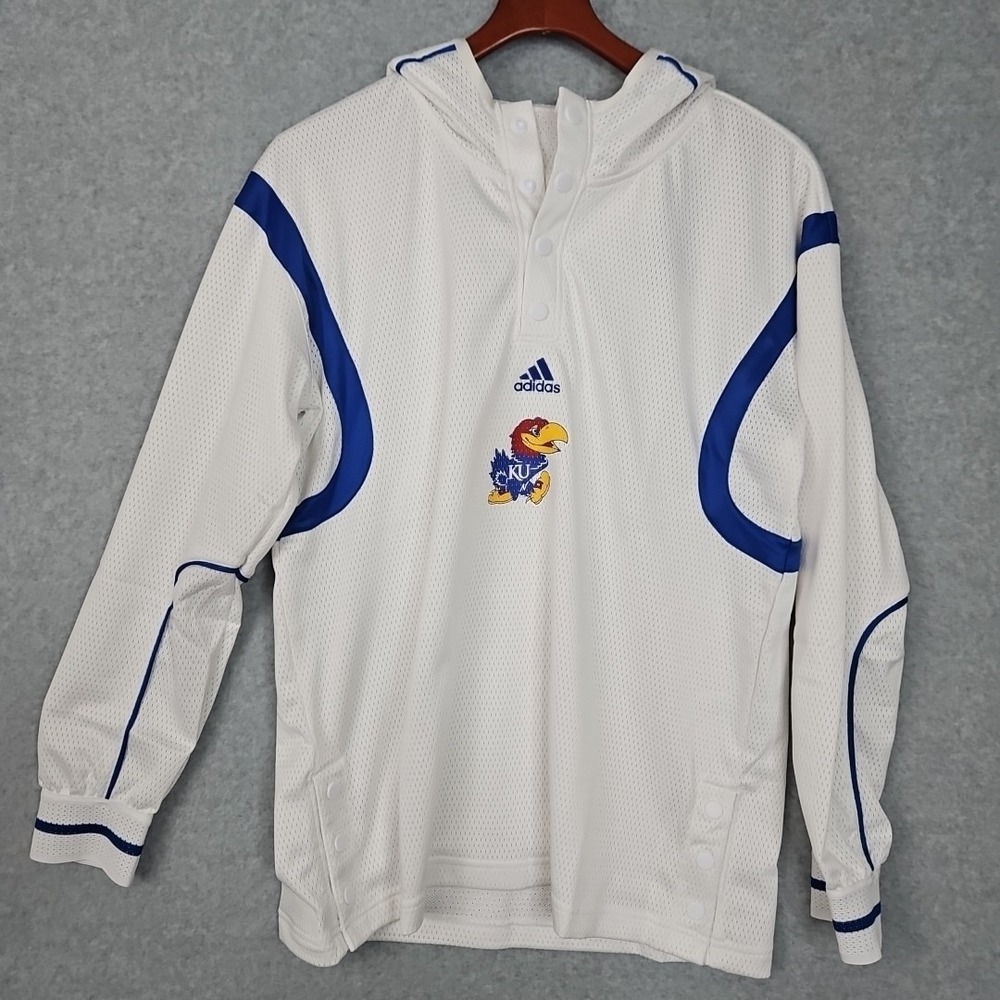 Adidas Team Issued Kansas Jayhawks PE Basketball Shooting Shirt Mens Med HN7658‎